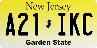 NJ license plate A21IKC