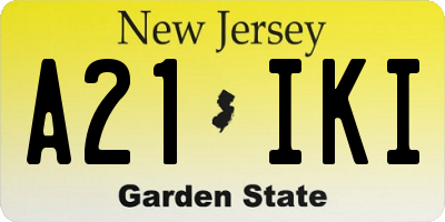 NJ license plate A21IKI