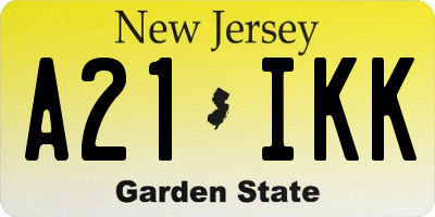 NJ license plate A21IKK