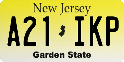 NJ license plate A21IKP