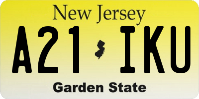 NJ license plate A21IKU
