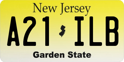 NJ license plate A21ILB