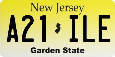 NJ license plate A21ILE