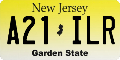 NJ license plate A21ILR
