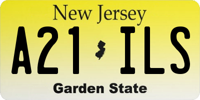 NJ license plate A21ILS