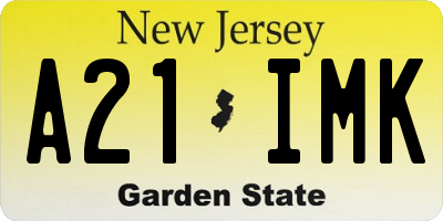 NJ license plate A21IMK