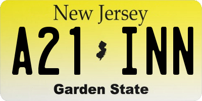NJ license plate A21INN