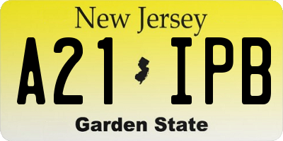 NJ license plate A21IPB