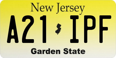 NJ license plate A21IPF