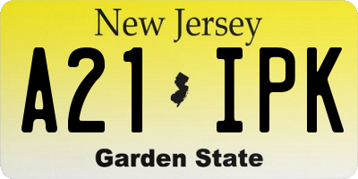 NJ license plate A21IPK