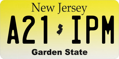 NJ license plate A21IPM