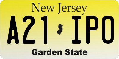 NJ license plate A21IPO