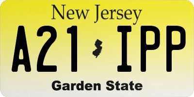 NJ license plate A21IPP