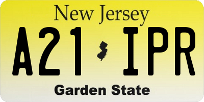 NJ license plate A21IPR