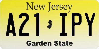 NJ license plate A21IPY