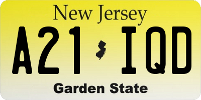 NJ license plate A21IQD