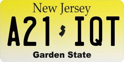 NJ license plate A21IQT