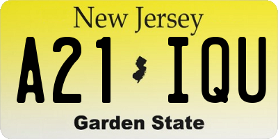 NJ license plate A21IQU