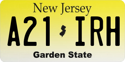 NJ license plate A21IRH