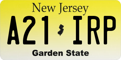 NJ license plate A21IRP