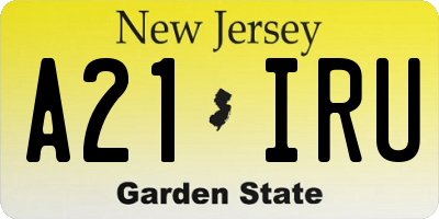 NJ license plate A21IRU