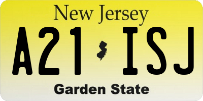 NJ license plate A21ISJ