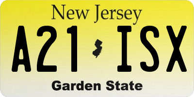 NJ license plate A21ISX