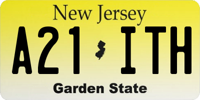 NJ license plate A21ITH