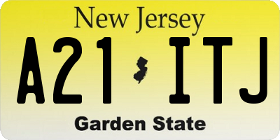 NJ license plate A21ITJ
