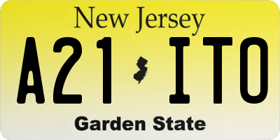 NJ license plate A21ITO