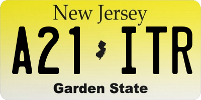 NJ license plate A21ITR
