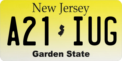 NJ license plate A21IUG
