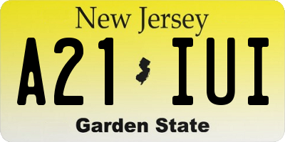 NJ license plate A21IUI