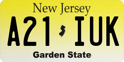 NJ license plate A21IUK