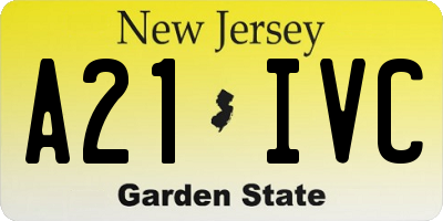 NJ license plate A21IVC