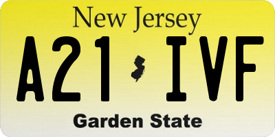 NJ license plate A21IVF