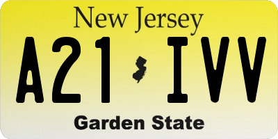 NJ license plate A21IVV