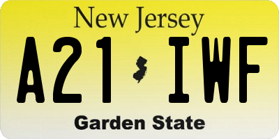 NJ license plate A21IWF