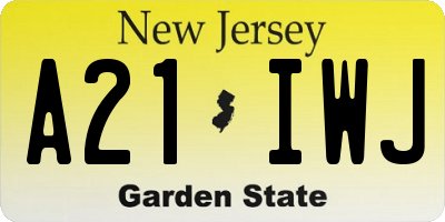 NJ license plate A21IWJ