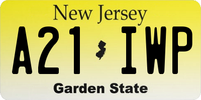NJ license plate A21IWP