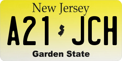NJ license plate A21JCH