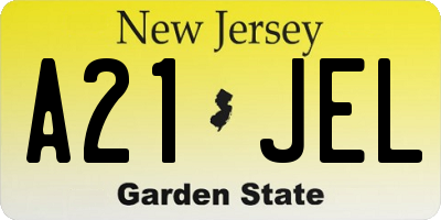 NJ license plate A21JEL