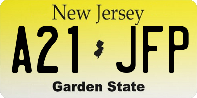 NJ license plate A21JFP