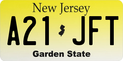 NJ license plate A21JFT