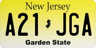 NJ license plate A21JGA