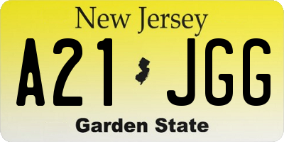 NJ license plate A21JGG