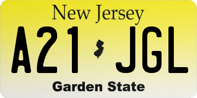 NJ license plate A21JGL