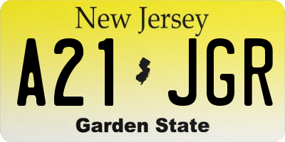 NJ license plate A21JGR