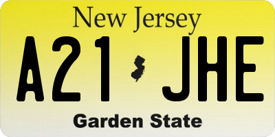 NJ license plate A21JHE