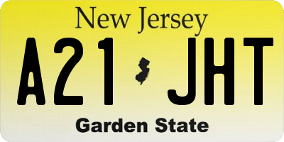 NJ license plate A21JHT